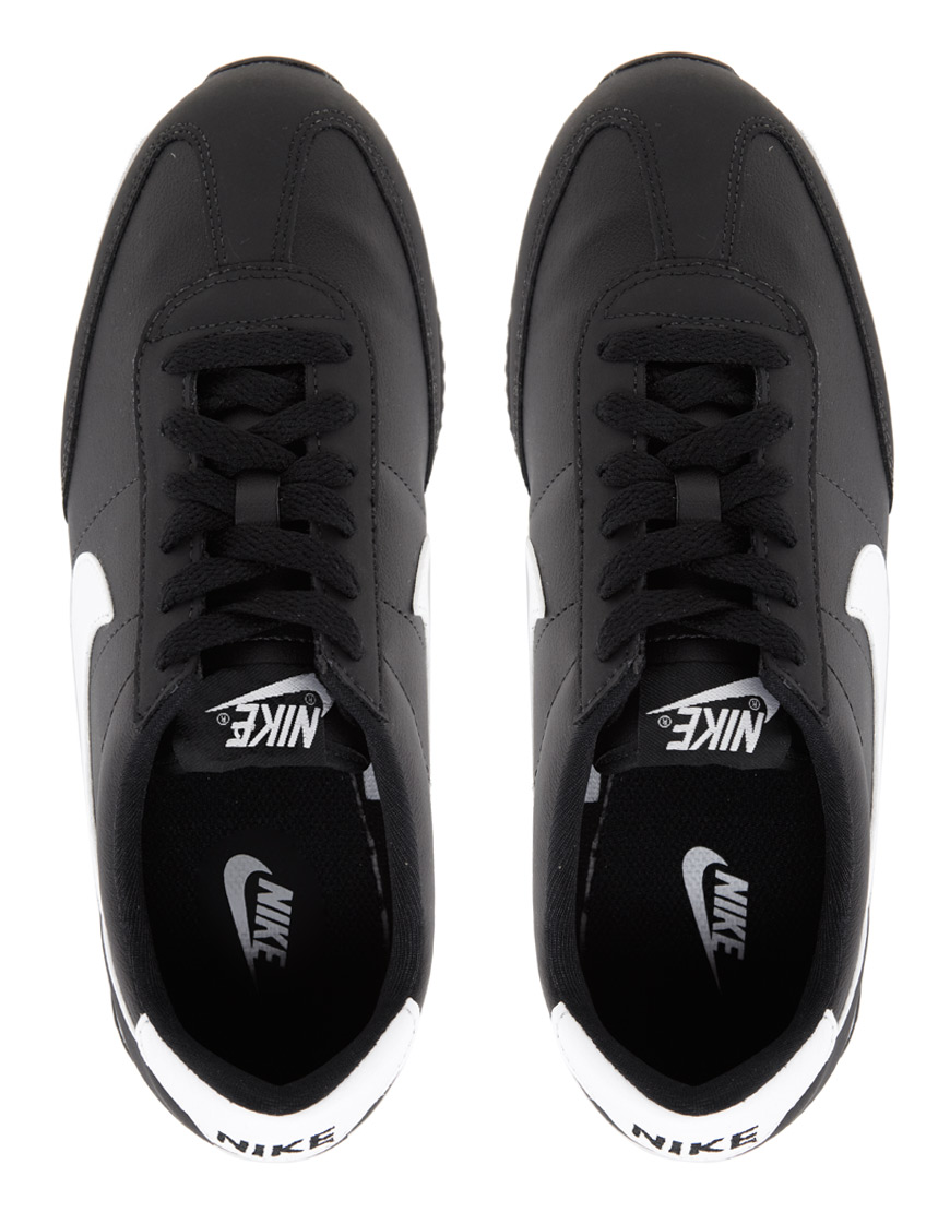 nike black leather trainers womens