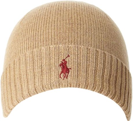 Polo Ralph Lauren Ribbed Beanie Hat in Beige for Men (heather) | Lyst