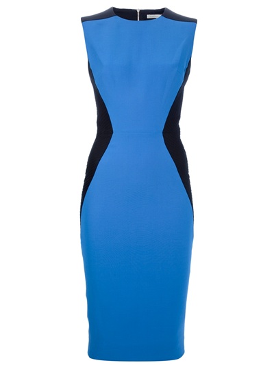 Victoria Beckham Sleeveless Pencil Dress in Blue | Lyst