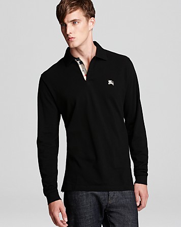 Men's burberry long sleeve polo Clearance