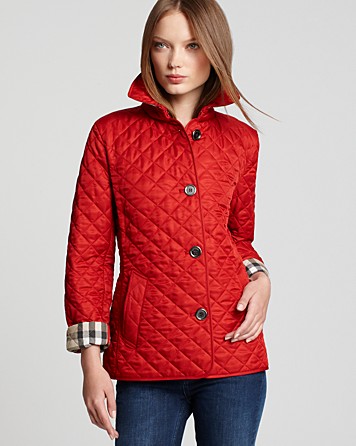 burberry quilted jacket red