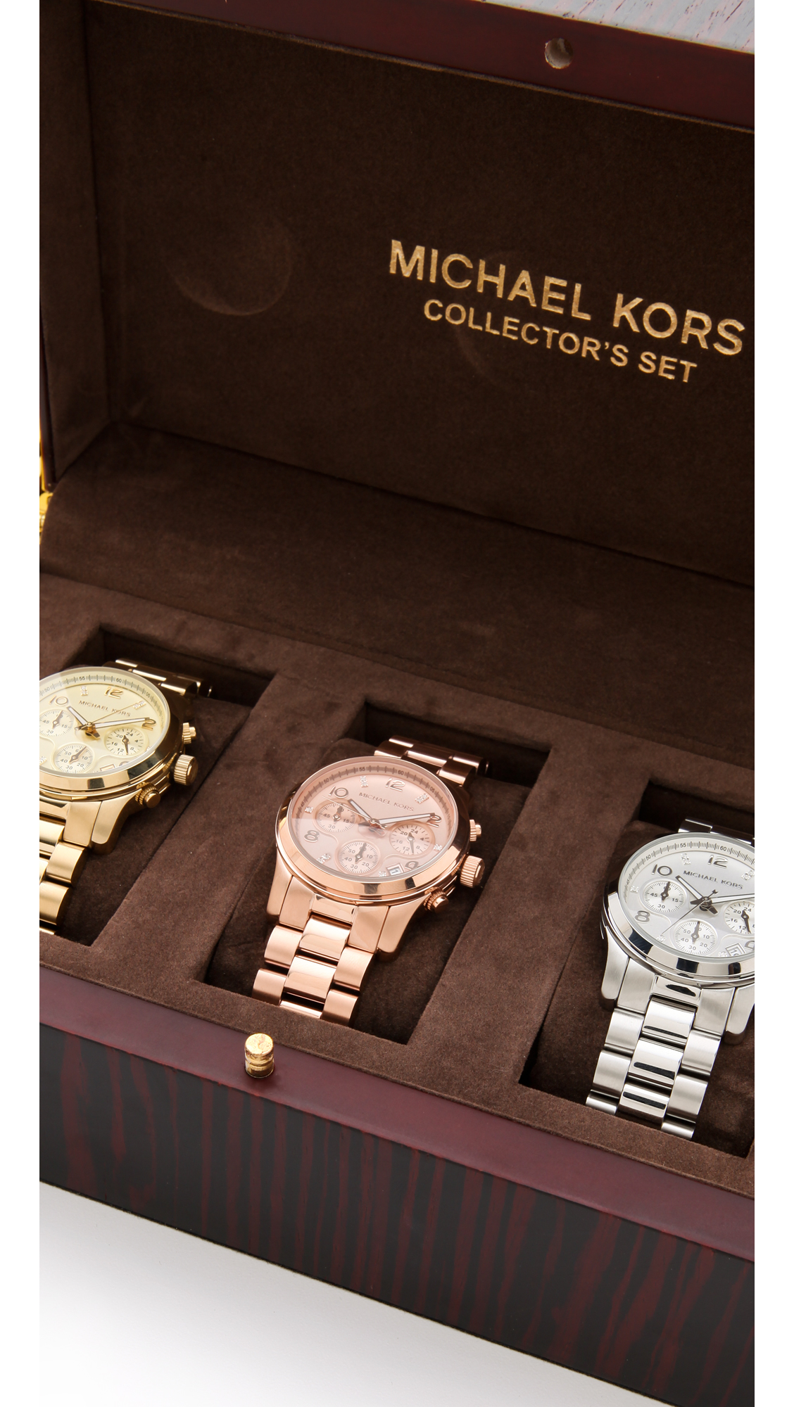 Michael Kors Runway Chronograph Watch Collector Box Set in Metallic | Lyst
