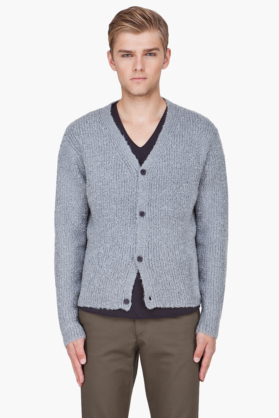 Lyst - Opening Ceremony Curly Mohair Cardigan in Gray for Men