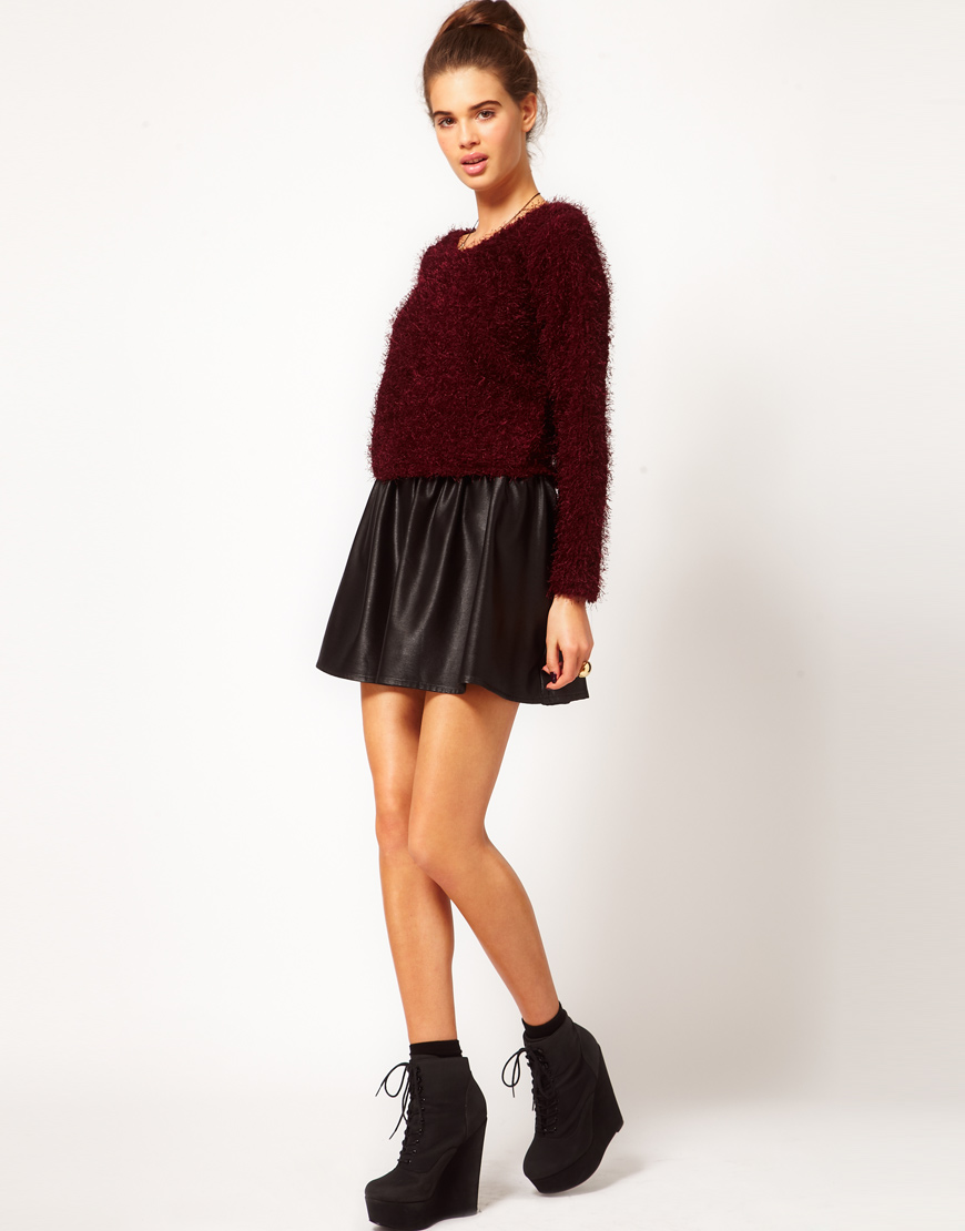 River Island Chelsea Girl Fluffy Jumper in Brown Lyst