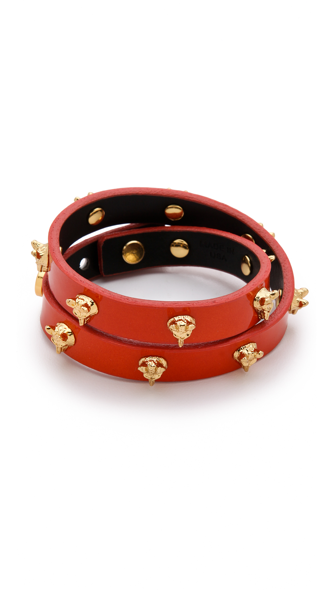 Tory Burch Fox Studded Wrap Bracelet in Red Lyst