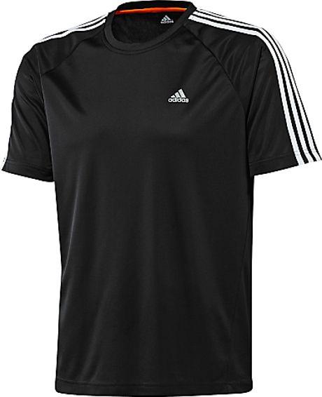Adidas Adidas Climalite Essential 3 Stripe Tshirt Black in Black for ...