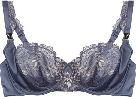 Elle Macpherson Obsidian Gloria Underwired Stretchsatin and Lace Bra in ...