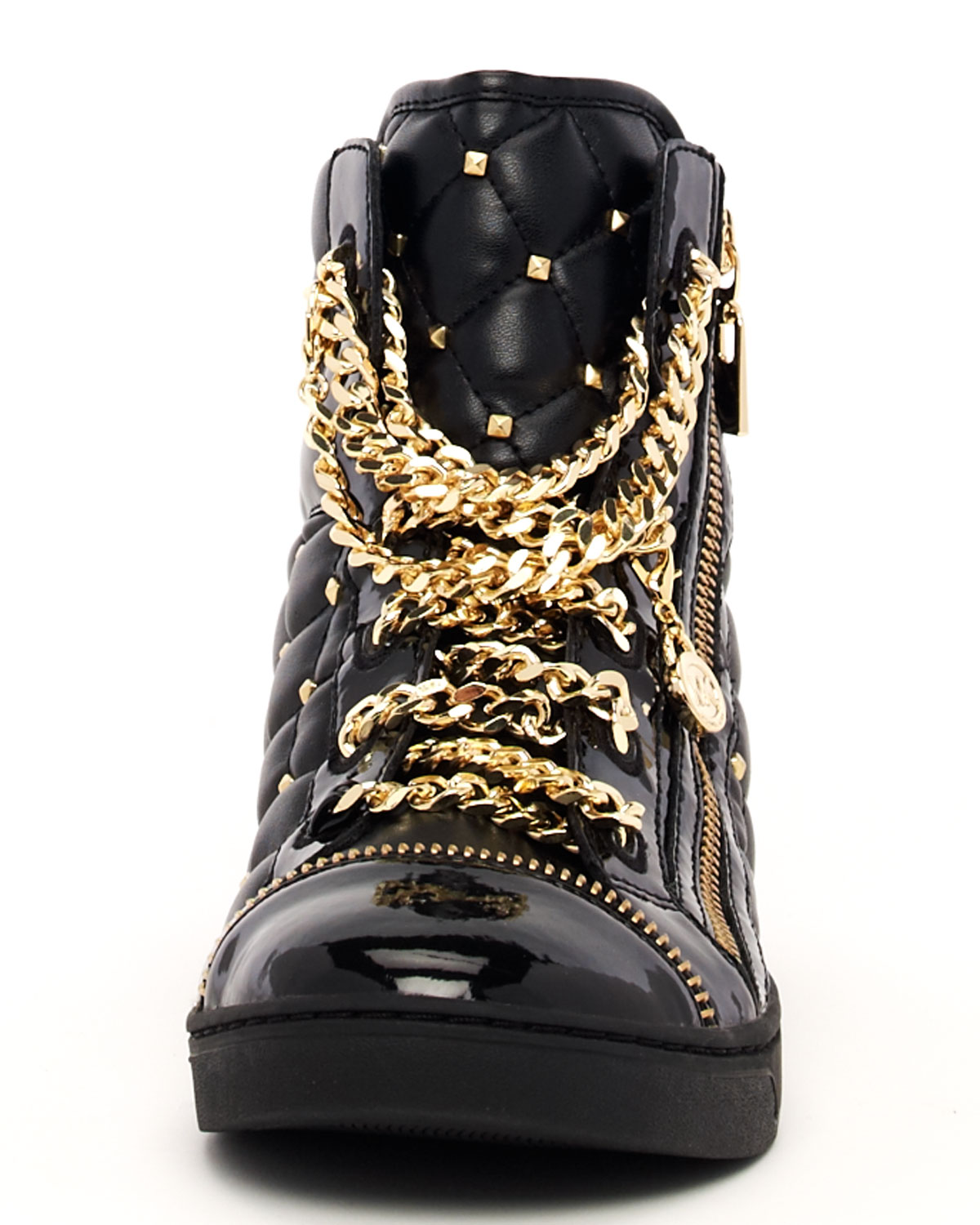 Michael Kors Chainlace Quilted Hightop in Black (Metallic ...