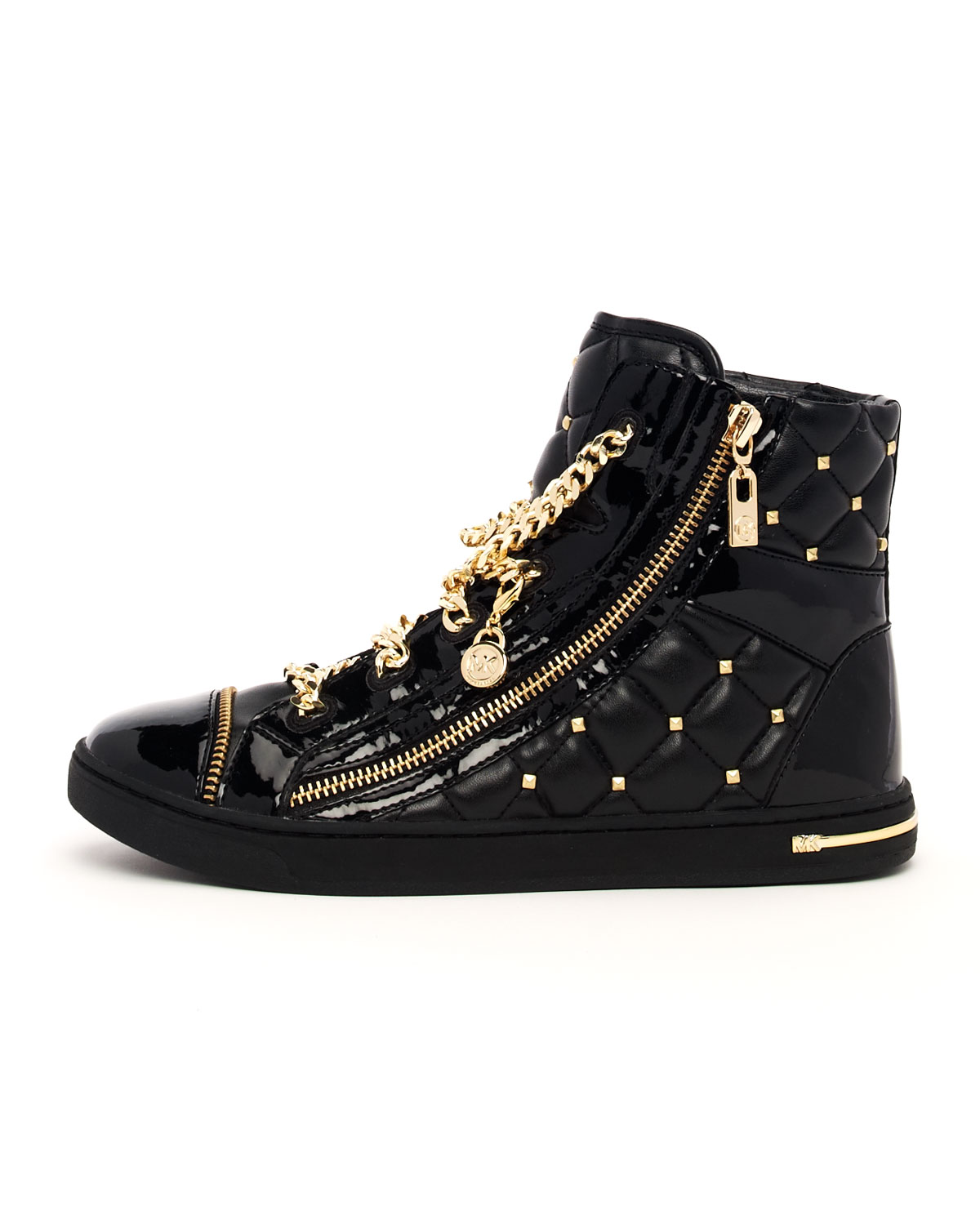 Lyst - Michael Kors Chainlace Quilted Hightop in Metallic