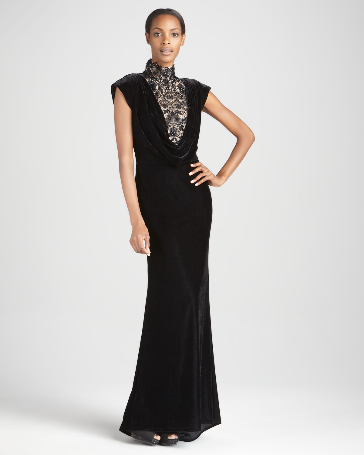 tadashi shoji velvet dress