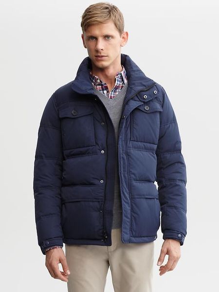 Banana Republic Downfilled Puffer Jacket in Blue for Men (navy) | Lyst