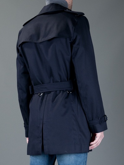 Navy blue cheap burberry coat