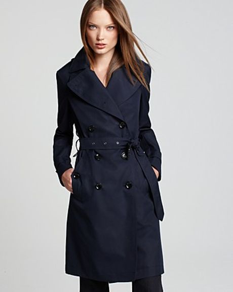 Burberry Long Double Breasted Trench Coat in Blue (true navy) | Lyst