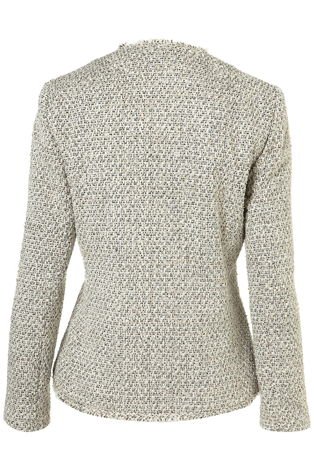 Lyst Raw Edge Zip Boucle Jacket in Gray