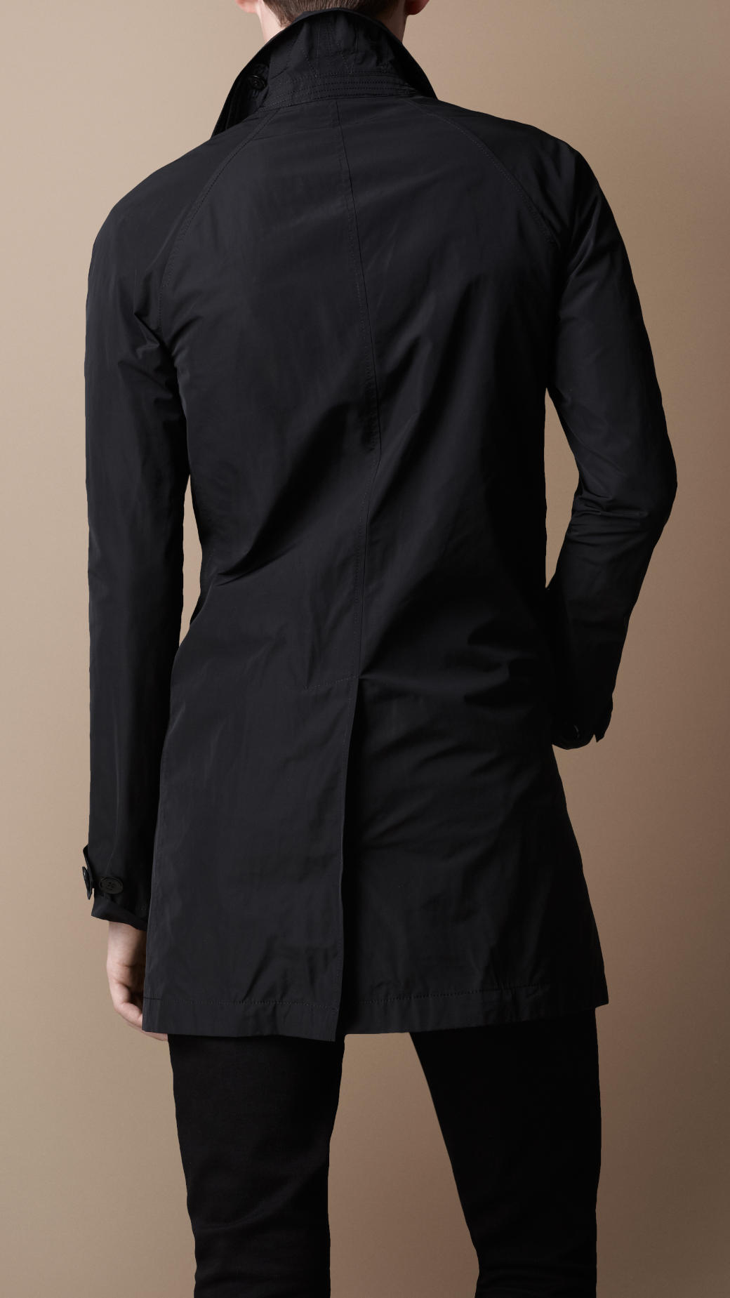 Burberry Brit Midlength Single Breasted Trench Coat in Black for Men | Lyst