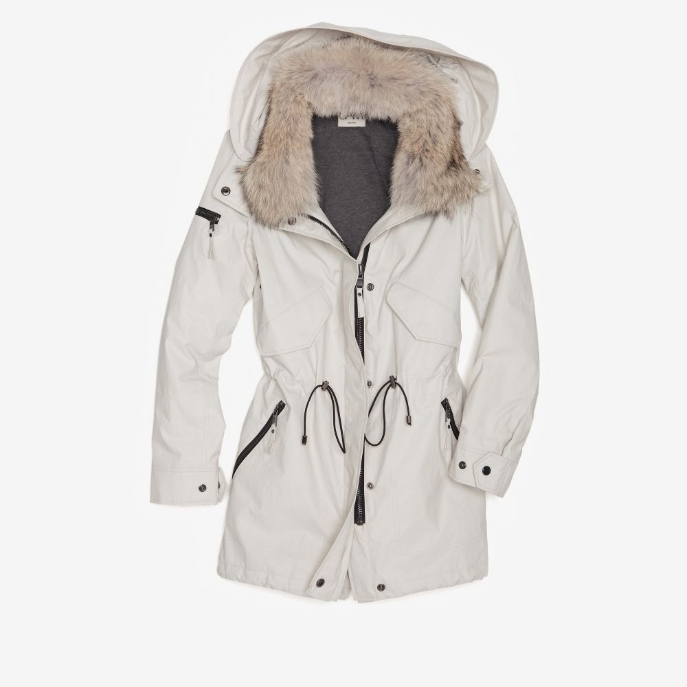 Sam. Fur Collar Military Camper Jacket in White (white winter) | Lyst