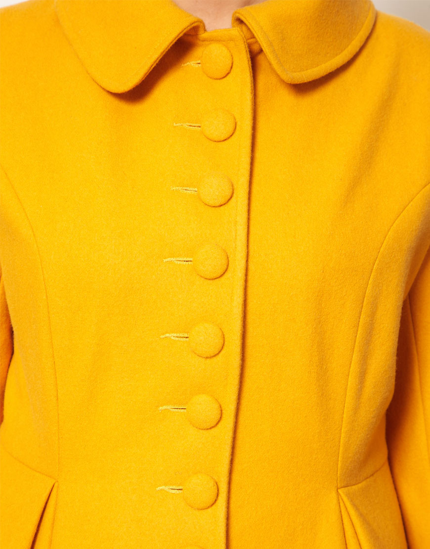 asos mustard coat