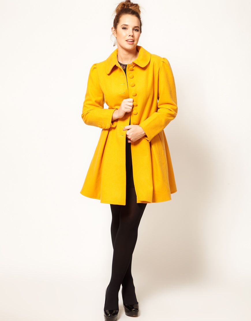 asos mustard coat