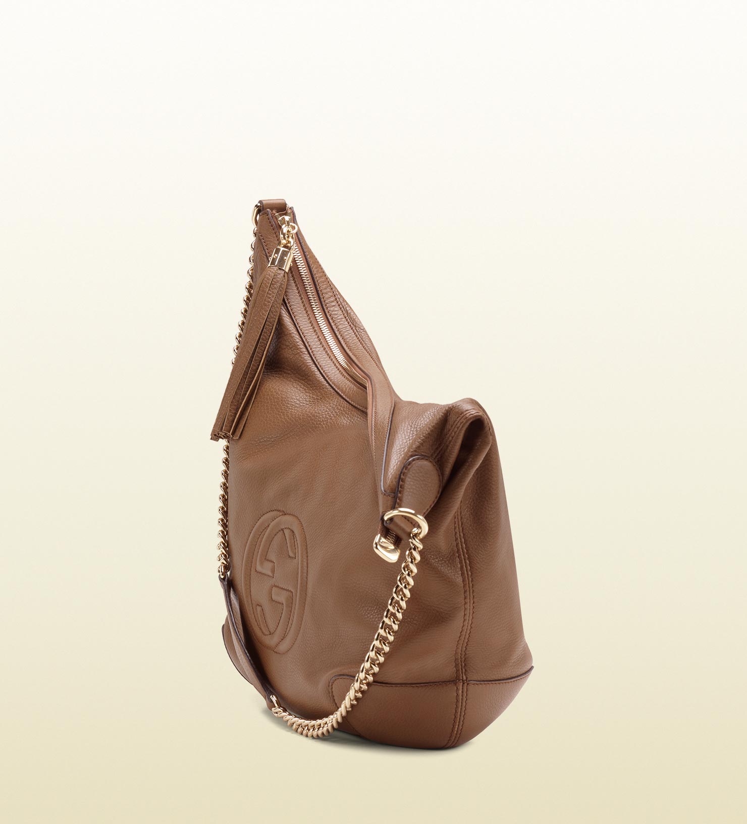 Gucci Soho Maple Brown Leather Shoulder Bag with Chain Strap - Lyst