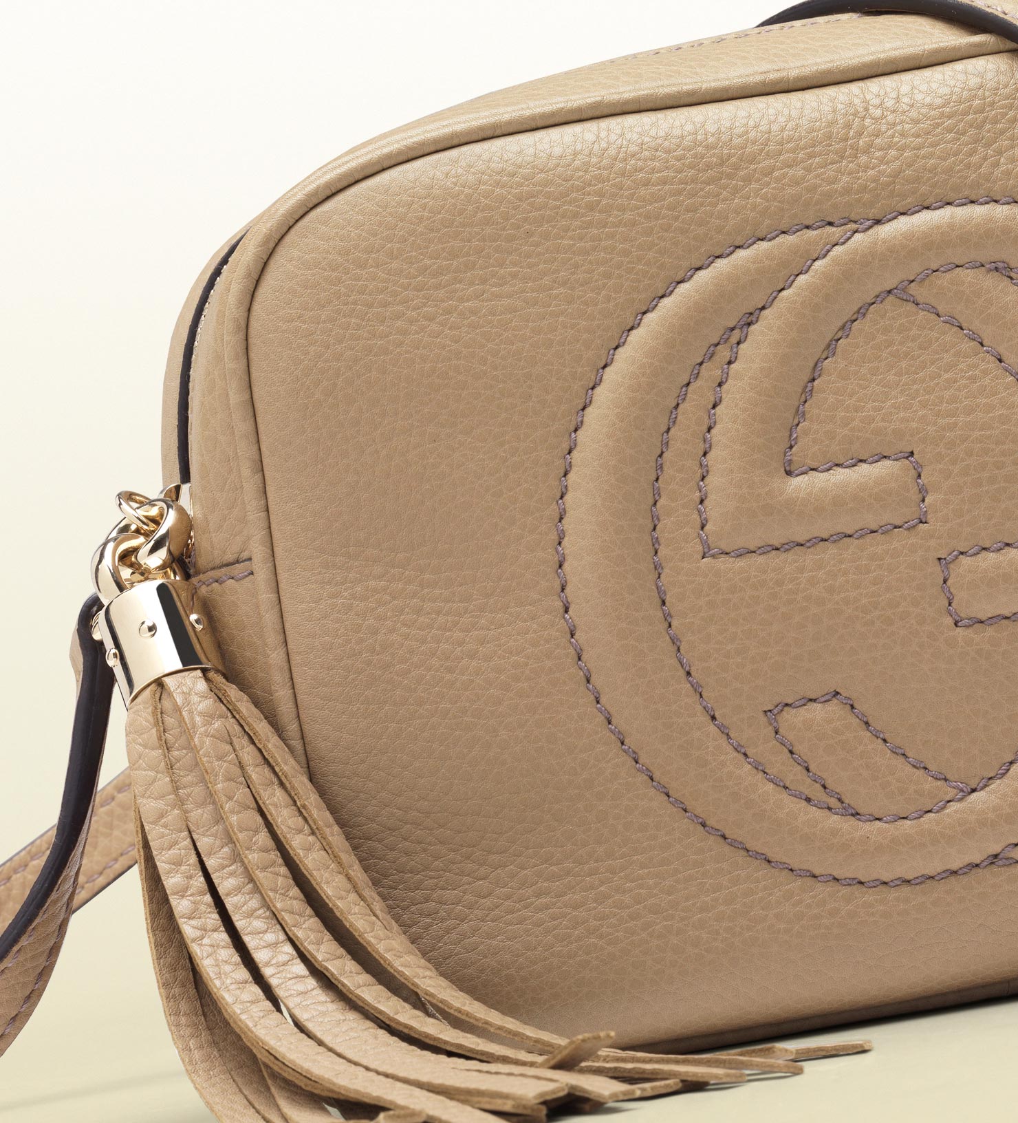Gucci Soho Cream Leather Disco Bag in Natural - Lyst