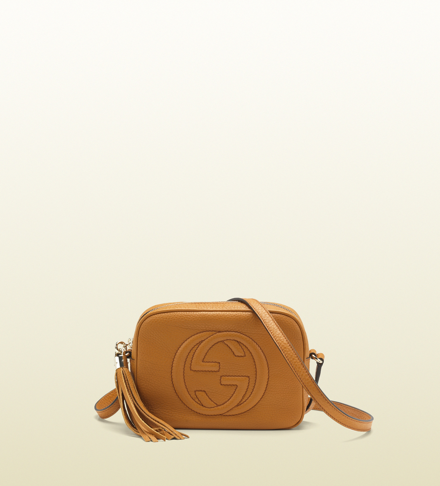 tan gucci disco bag