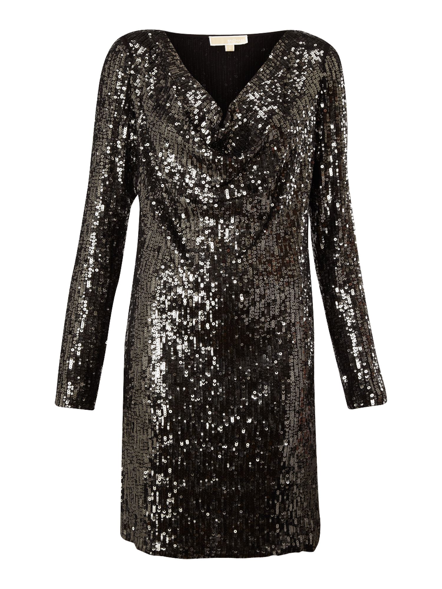 Mk dress black silver long sleeve mini dress