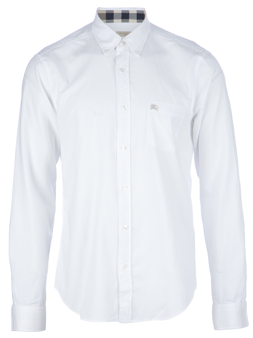white burberry button down shirt