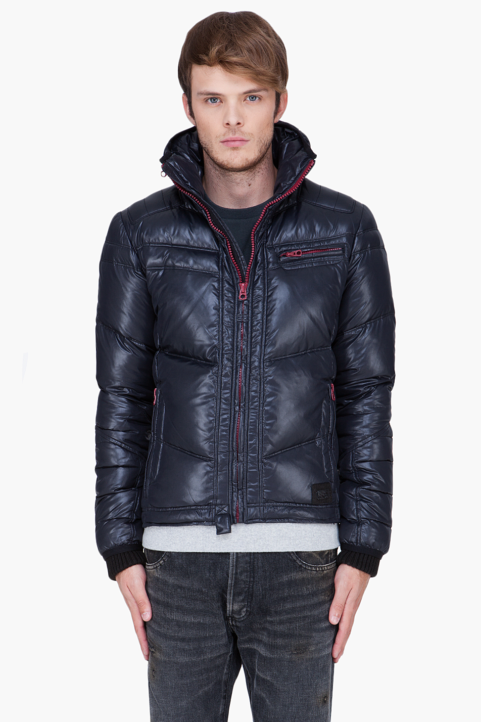 Download DIESEL Black Padded Hooded Weroxim Jacket for Men - Lyst