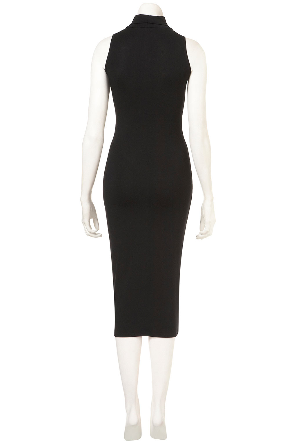 sleeveless high neck midi dress