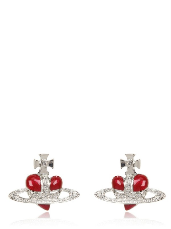 Vivienne Westwood Heart Stud Earrings in Red | Lyst