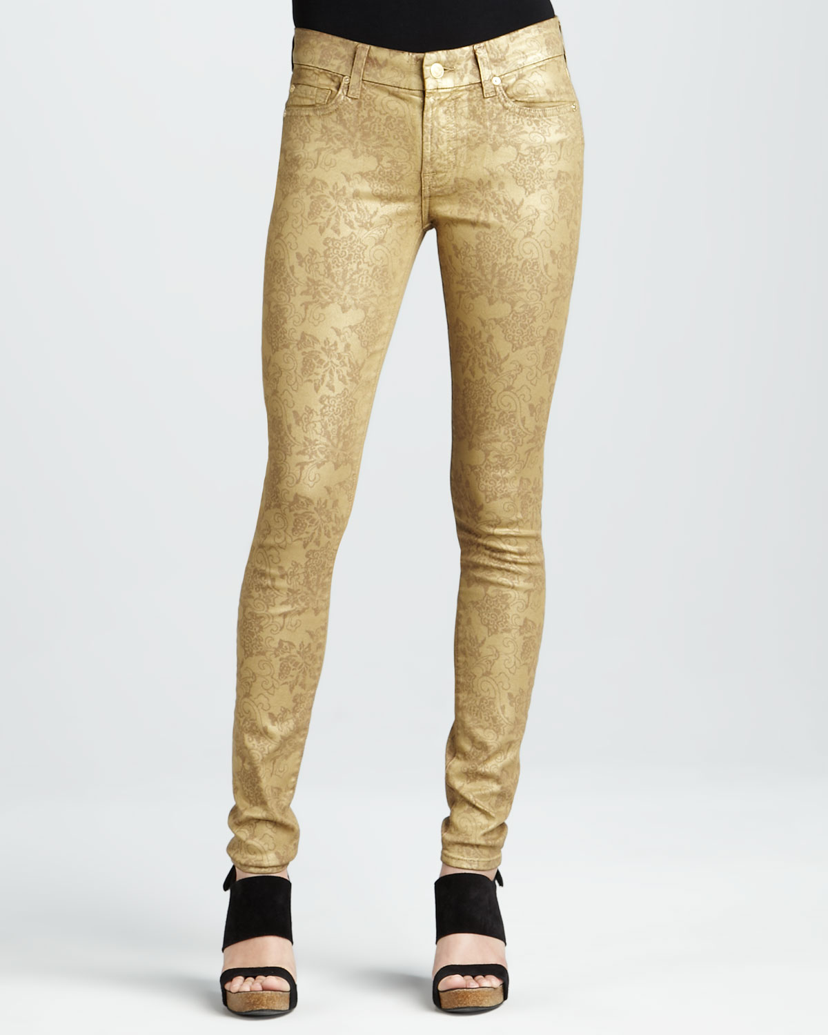 metallic gold jeans