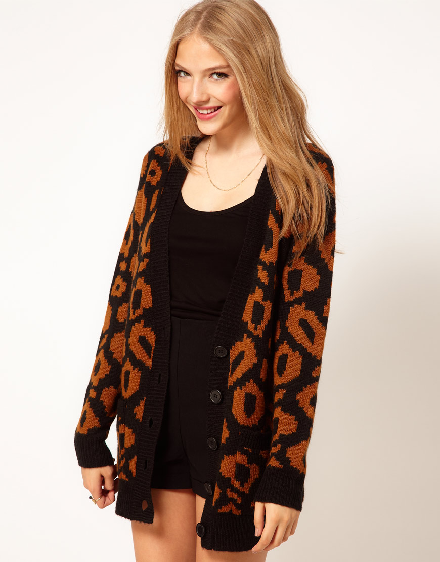 leopard boyfriend cardigan