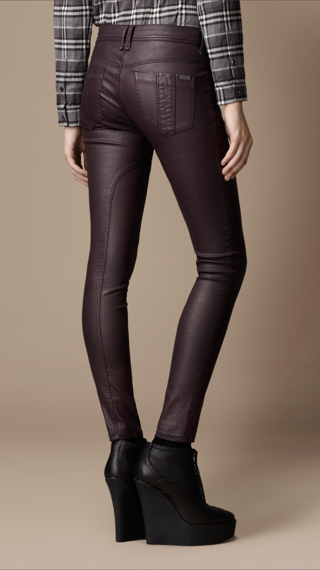 burberry coated jeans