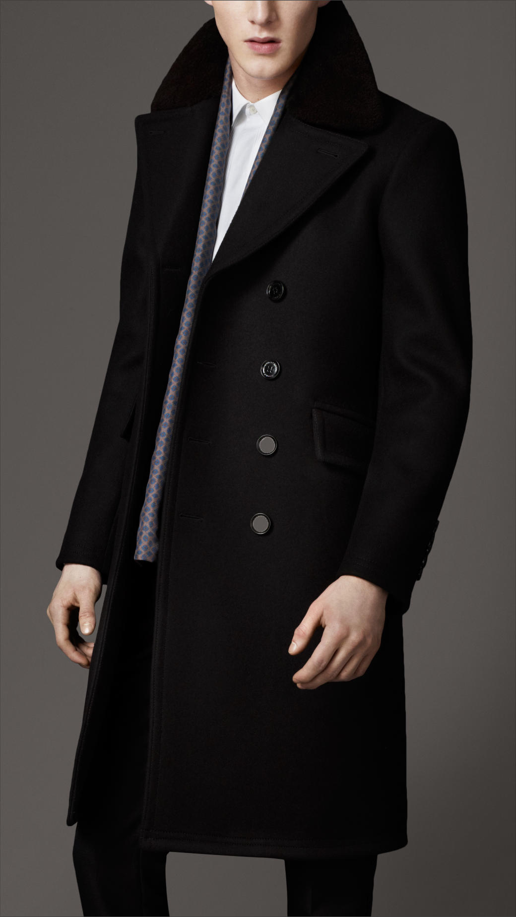 kløft Nuværende nuance Burberry Virgin Wool Chesterfield Coat in Black for Men | Lyst