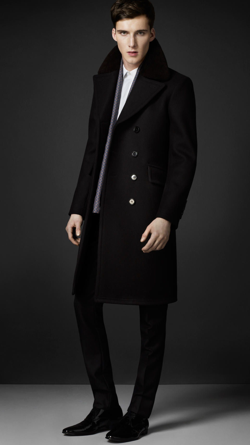 Burberry Virgin Wool Chesterfield Coat in Black for Men | Lyst