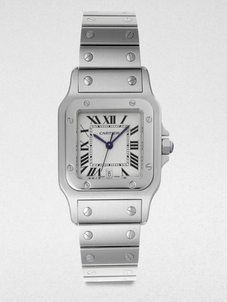 Cartier Santos De Cartier Galbée Stainless Steel Watch in Silver | Lyst