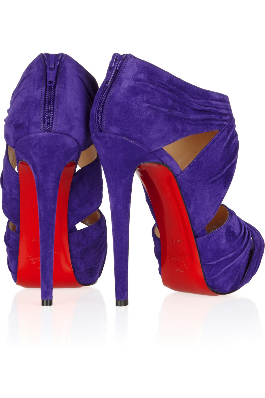 Christian Louboutin Bandra 140 Ruched Suede Sandals in Violet (Purple) -  Lyst
