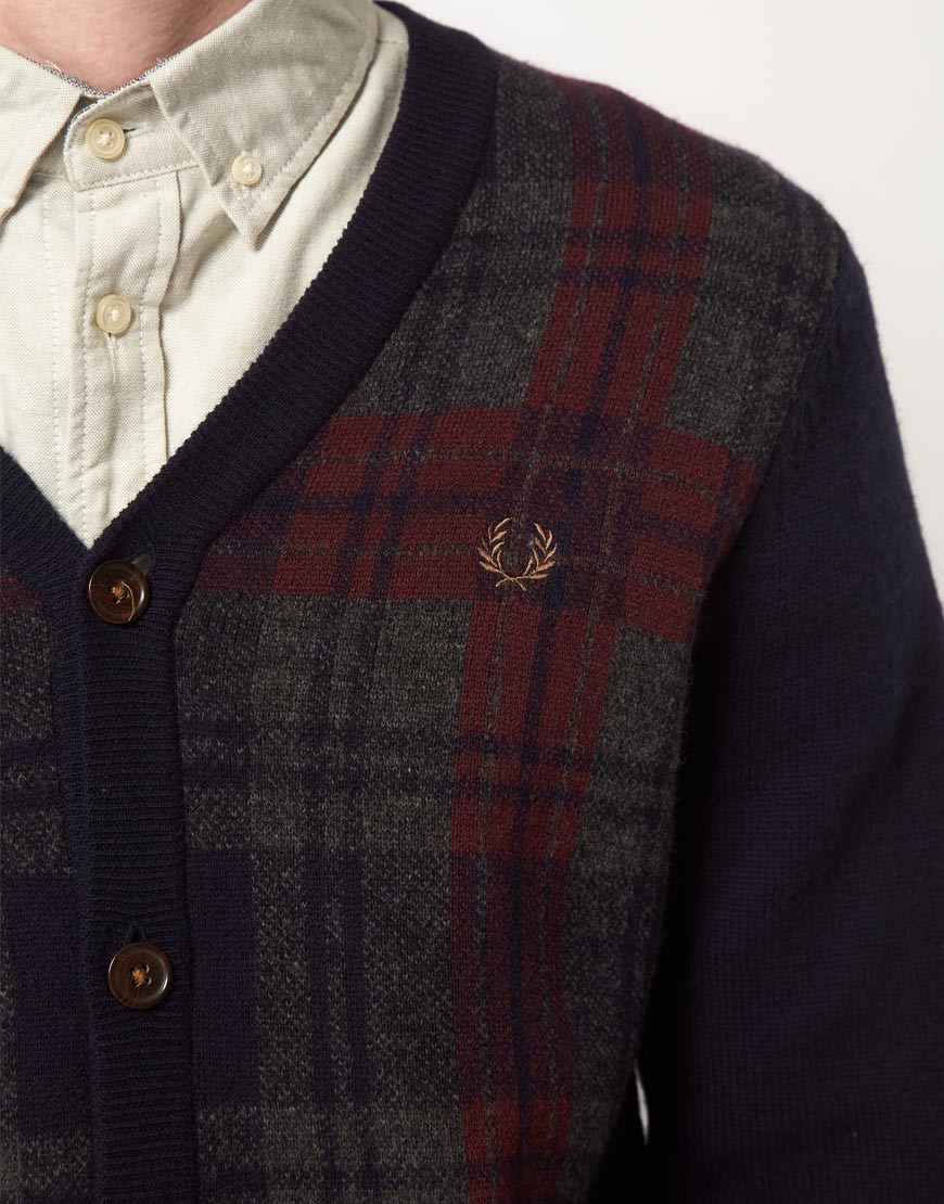 tartan cardigan mens