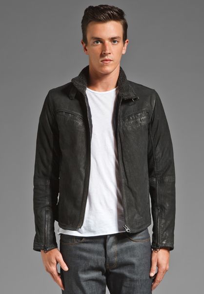 G-star Raw Light Flight Leather Jacket in Black for Men | Lyst