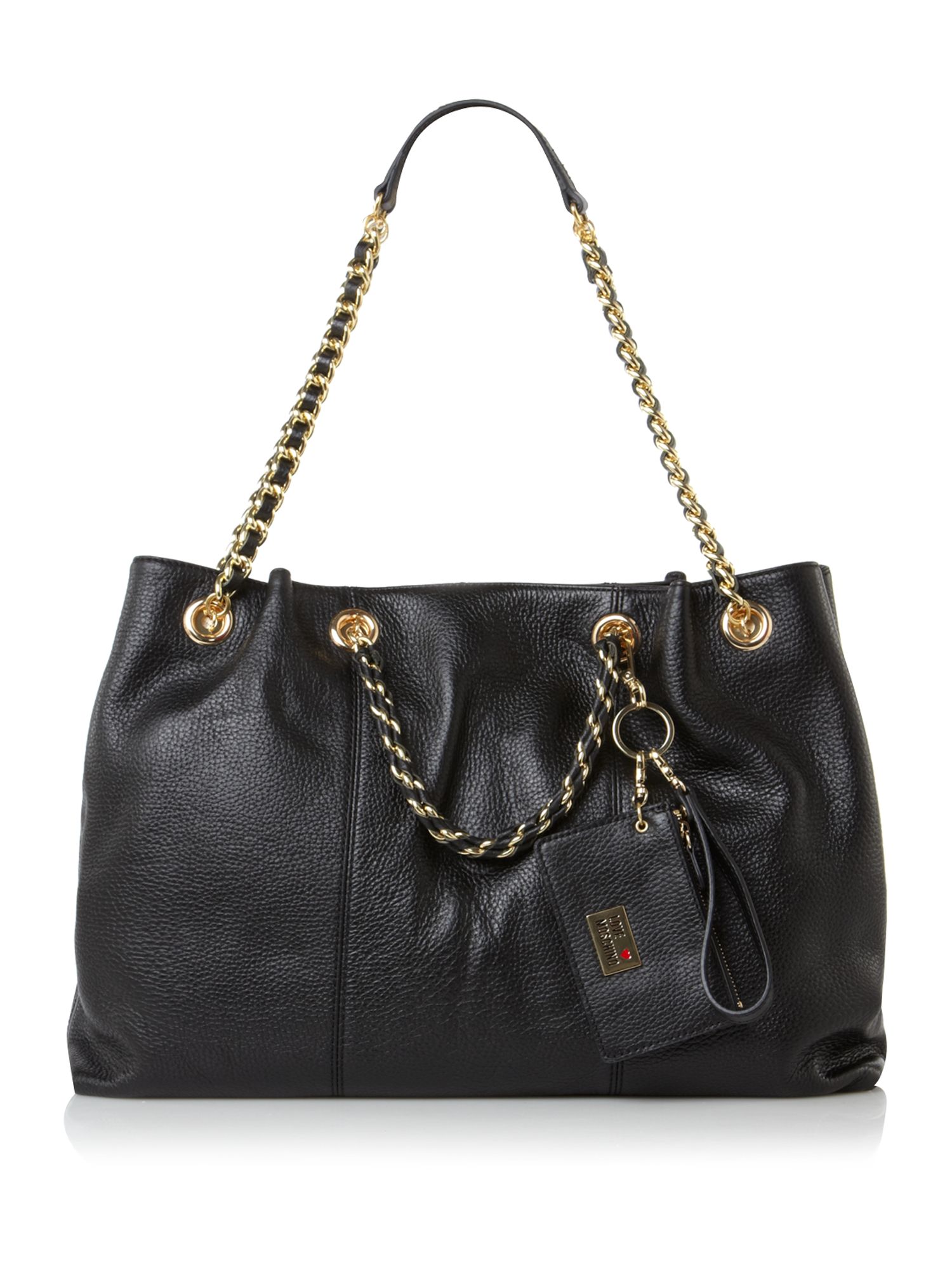 Love Moschino Chain Tote Bag in Black | Lyst