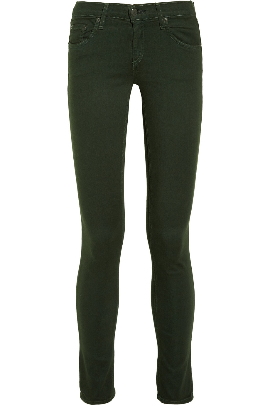 Rag & Bone The Skinny Mid-rise Twill Jeans in Forest (Green) - Lyst