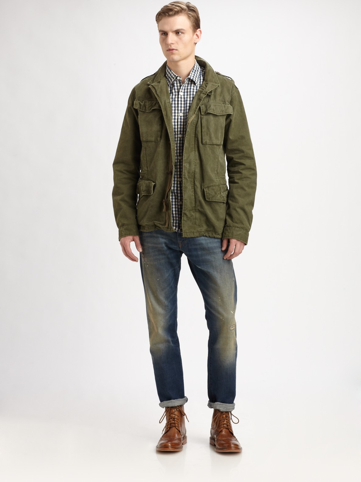 Scotch & Soda Military Jacket in Green for Men | Lyst