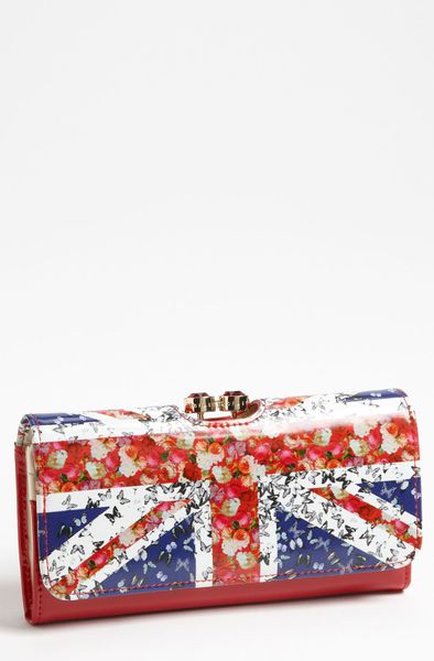 Ted Baker Union Jack Bobble Matinee Wallet in Red (red multi) | Lyst