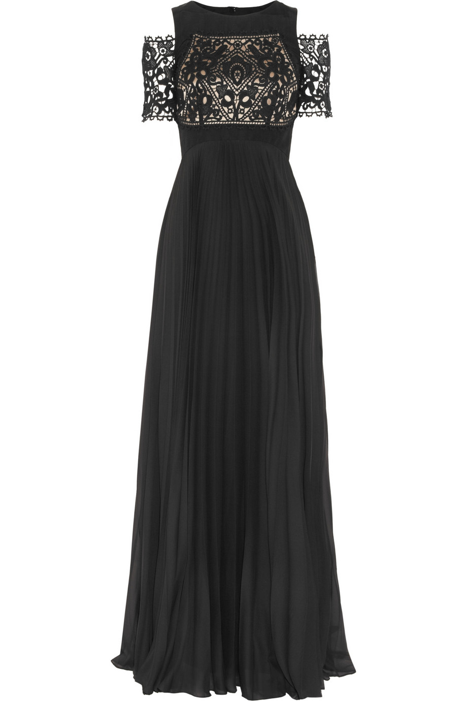 Lyst - Temperley london Catherine Lace and Pleated Chiffon Gown in Black