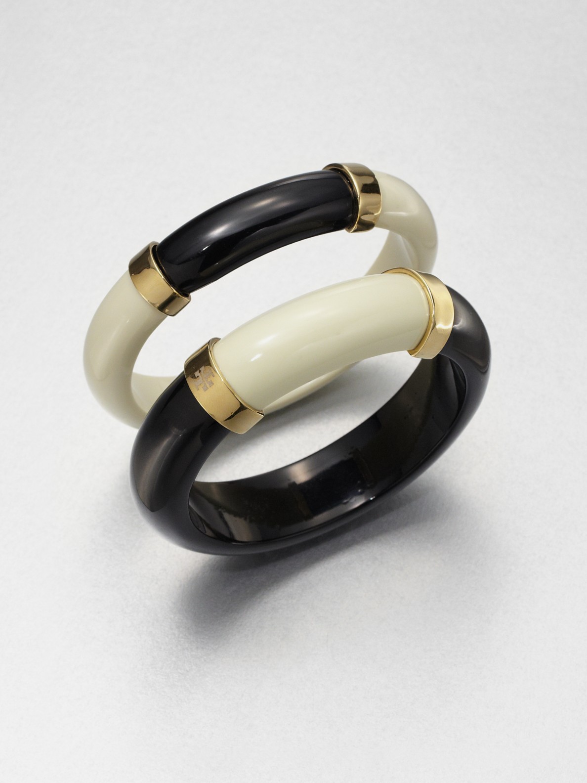 Tory Burch Tomi Resin Bangle Bracelet Set in Black Lyst