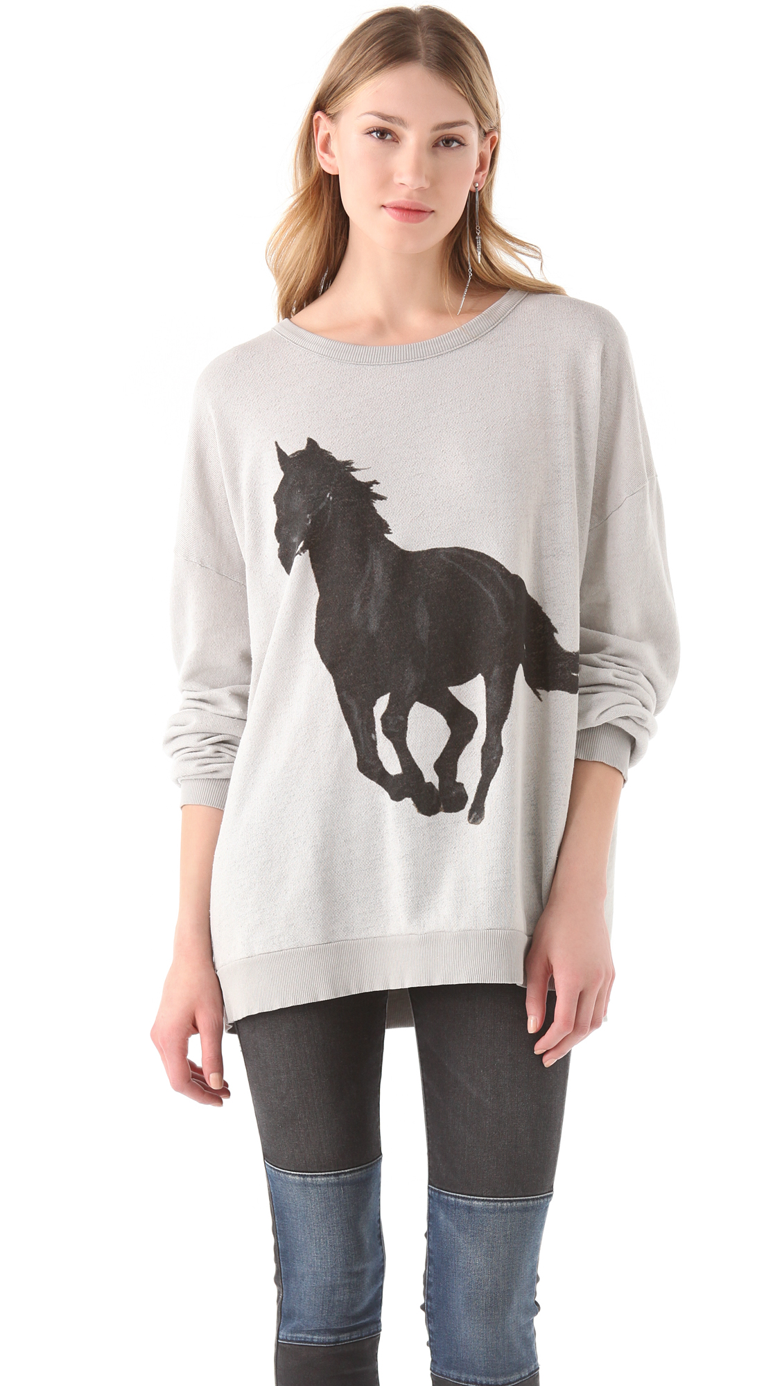 Lyst - Wildfox Black Stallion Barefoot Sweater in Gray