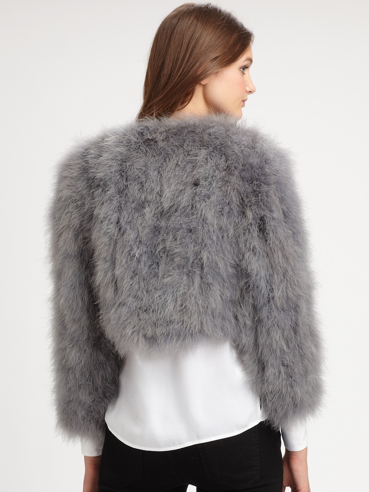 bcbg faux fur jacket