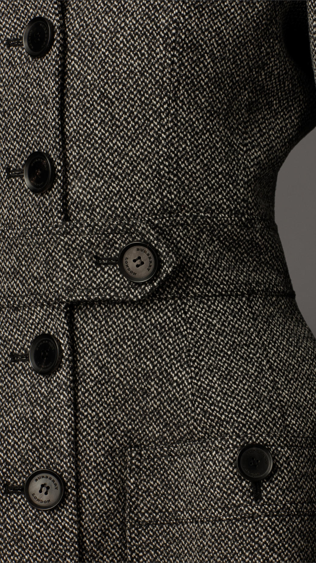 Burberry Wool Full Skirt Coat in Grey (Gray) - Lyst