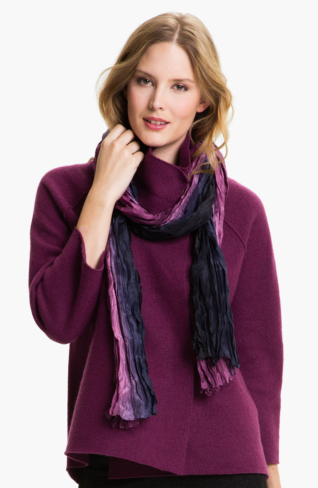 Eileen Fisher Ombré Silk Scarf in Purple (deep purple) | Lyst