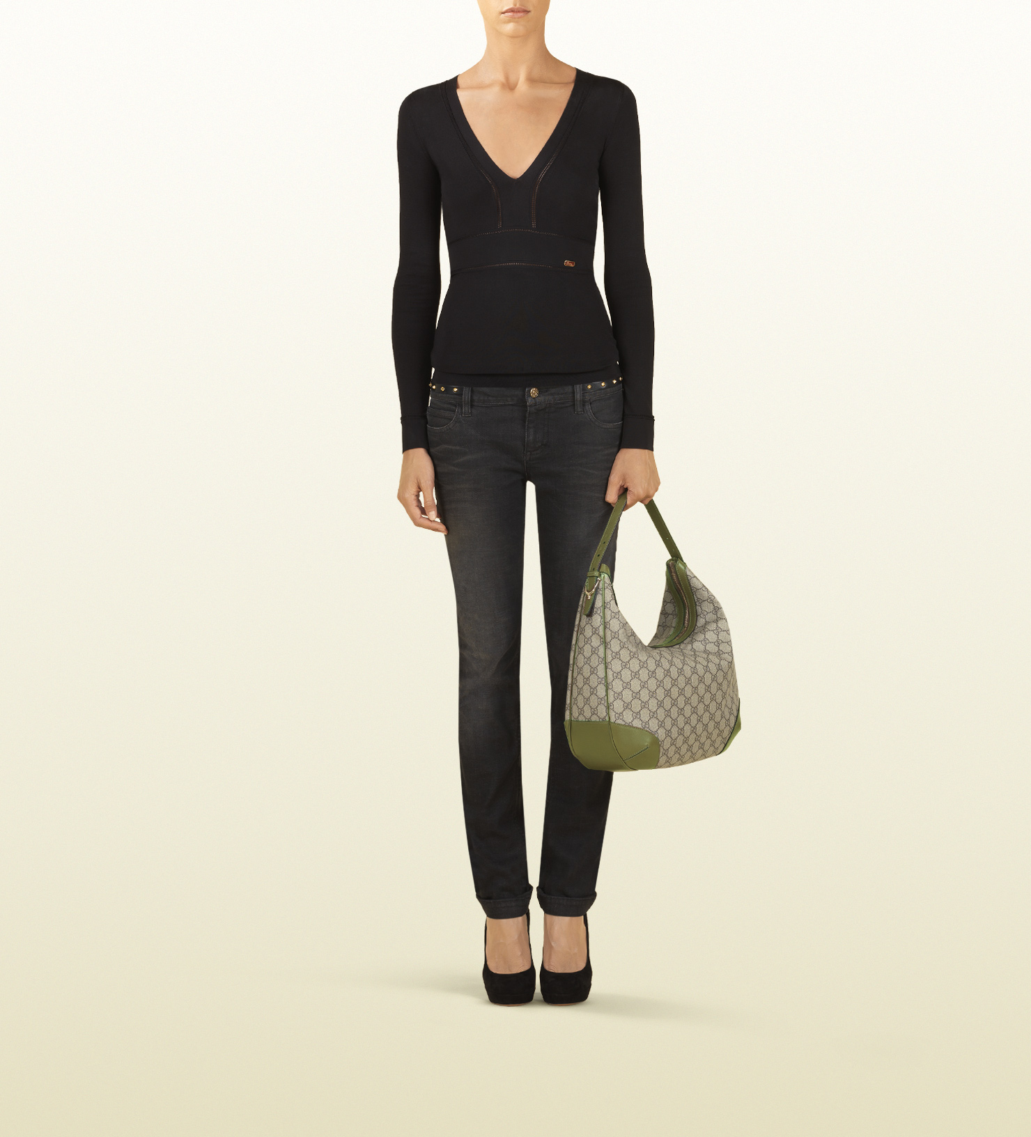 gucci linea large gg supreme canvas hobo bag